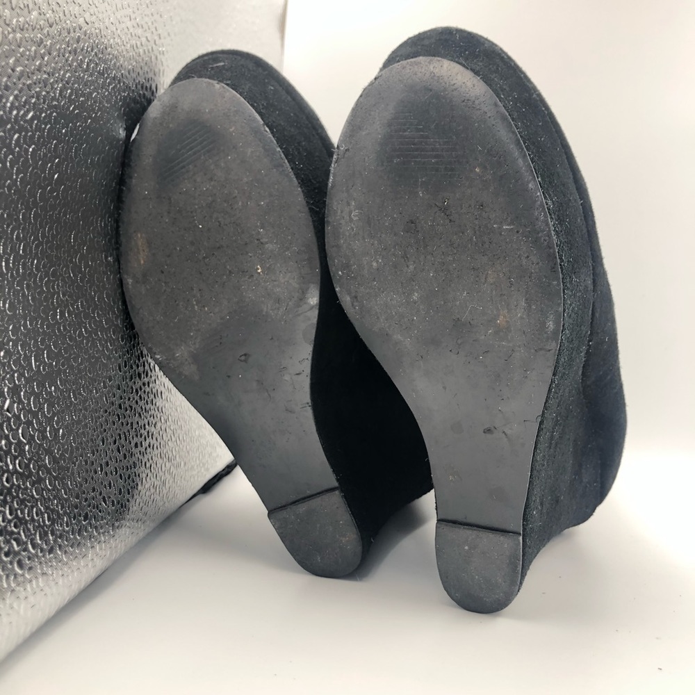 Steve Madden Black Suede Leather Wedge Size 8.5 M - Picture 10 of 16